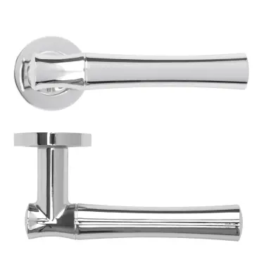 Click Here To Enlarge This Photo Of RM160CP - Zoo Hardware Rosso Maniglie 'Aldo' Lever on Round Rose - Polished Chrome Finish