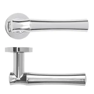 RM160CP - Zoo Hardware Rosso Maniglie 'Aldo' Lever on Round Rose - Polished Chrome Finish