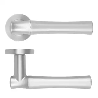RM160SC - Zoo Hardware Rosso Maniglie 'Aldo' Lever on Round Rose - Satin Chrome Finish