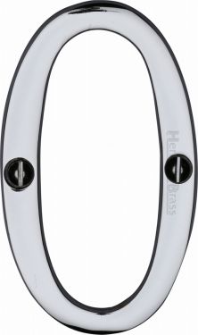 Click Here To Enlarge This Photo Of C1560 0-PC Heritage Brass Numeral 0 Face Fix 76mm (3") Polished Chrome Finish