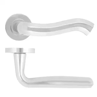 RM190CP - Zoo Hardware Rosso Maniglie 'Rococo' Lever on Round Rose - Polished Chrome Finish