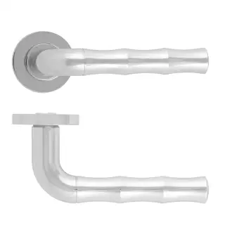 RM200CP - Zoo Hardware Rosso Maniglie 'Vasco' Lever on Round Rose - Polished Chrome Finish
