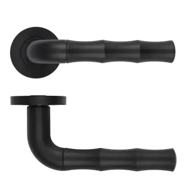 Click Here To Enlarge This Photo Of RM200OMB - Zoo Hardware Rosso Maniglie 'Vasco' Lever on Round Rose - Oscuro Matt Black Finish