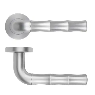 Click Here To Enlarge This Photo Of RM200SC - Zoo Hardware Rosso Maniglie 'Vasco' Lever on Round Rose - Satin Chrome Finish