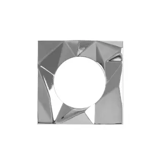 RMSQSR03-CP - Zoo Hardware Rosso Maniglie Spare 'Frattura' Square Rose Pack - Polished Chrome