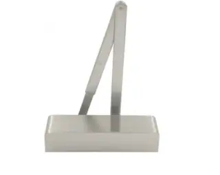 ZDC0024A-SSS - Zoo Hardware Power Size 2-4 Overhead Door Closer with Matching Arm and Semi Radius Cover - Satin Stainless Steel Finish