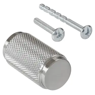 Click Here To Enlarge This Photo Of Eclipse 95611 18mm Knurled Cupboard Knob - Satin Nickel