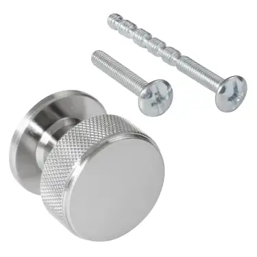 Click Here To Enlarge This Photo Of Eclipse 95601 34mm Knurled Cupboard Knob - Satin Nickel