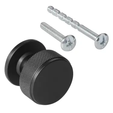 Click Here To Enlarge This Photo Of Eclipse 95602 34mm Knurled Cupboard Knob - Matt Black