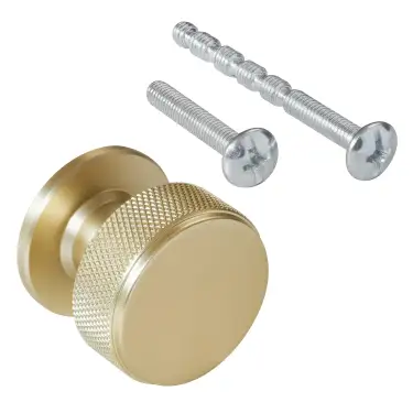 Click Here To Enlarge This Photo Of Eclipse 95604 34mm Knurled Cupboard Knob - Satin Brass