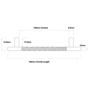 Click Here To Enlarge This Photo Of Eclipse 95624 128mm Knurled Cupboard Handle - Satin Brass