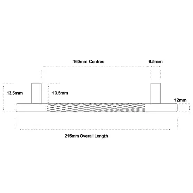Click Here To Enlarge This Photo Of Eclipse 95634 160mm Knurled Cupboard Handle - Satin Brass