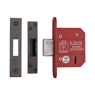 YKDLBS52N-MB - M.Marcus York British Standard 5 Lever Deadlock 64mm (45mm backset)  - Matt Bronze Finish