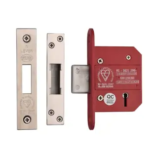 YKDLBS52N-PC&PN - M.Marcus York British Standard 5 Lever Deadlock 64mm (45mm backset)  - Polished Chrome Finish