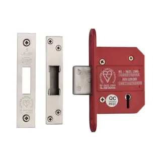 YKDLBS52N-SN&SC - M.Marcus York British Standard 5 Lever Deadlock 64mm (45mm backset) - Satin Chrome Finish
