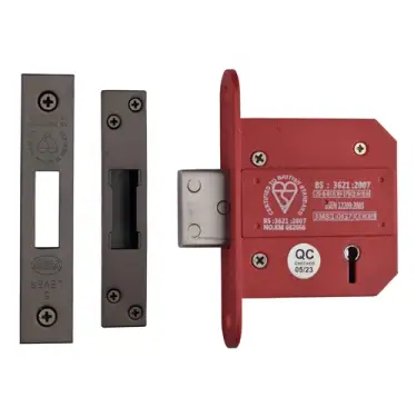 Click Here To Enlarge This Photo Of YKDLBS53N-MB - M.Marcus York British Standard 5 Lever Deadlock 76mm (57mm backset)  - Matt Bronze Finish