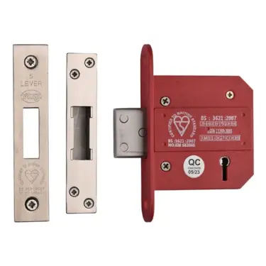 Click Here To Enlarge This Photo Of YKDLBS53N-PC&PN - M.Marcus York British Standard 5 Lever Deadlock 76mm (57mm backset)  - Polished Chrome Finish