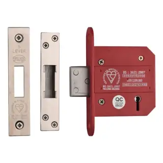 YKDLBS53N-PC&PN - M.Marcus York British Standard 5 Lever Deadlock 76mm (57mm backset)  - Polished Chrome Finish