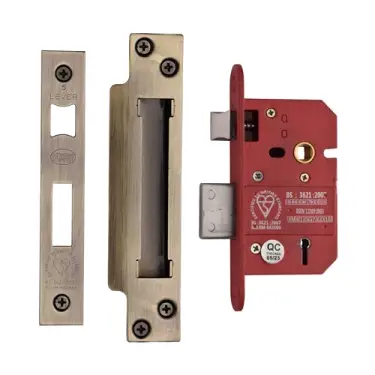 Click Here To Enlarge This Photo Of YKSLBS52N-AT - M.Marcus York British Standard 5 Lever Sashlock 64mm (45mm backset)  - Antique Brass Finish