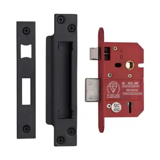 YKSLBS52N-BLK - M.Marcus York British Standard 5 Lever Sashlock 64mm (45mm backset)  - Matt Black Finish