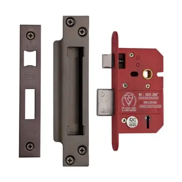 Click Here To Enlarge This Photo Of YKSLBS52N-MB - M.Marcus York British Standard 5 Lever Sashlock 64mm (45mm backset)  - Matt Bronze Finish