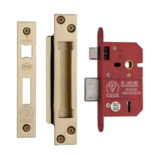 YKSLBS52N-PB - M.Marcus York British Standard 5 Lever Sashlock 64mm (45mm backset)  - Polished Brass Finish