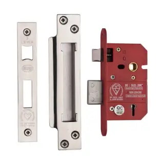 YKSLBS52N-PC&PN - M.Marcus York British Standard 5 Lever Sashlock 64mm (45mm backset)  - Polished Chrome Finish