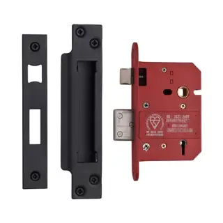 YKSLBS53N-BLK - M.Marcus York British Standard 5 Lever Sashlock 76mm (57mm backset)  - Matt Black Finish