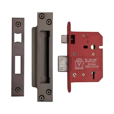 Click Here To Enlarge This Photo Of YKSLBS53N-MB - M.Marcus York British Standard 5 Lever Sashlock 76mm (57mm backset)  - Matt Bronze Finish