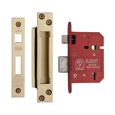 Click Here To Enlarge This Photo Of YKSLBS53N-PB - M.Marcus York British Standard 5 Lever Sashlock 76mm (57mm backset)  - Polished Brass Finish