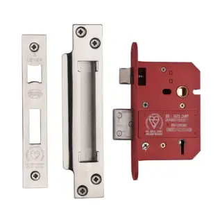 YKSLBS53N-PC&PN - M.Marcus York British Standard 5 Lever Sashlock 76mm (57mm backset)  - Polished Chrome Finish