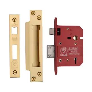 YKSLBS53N-SB - M.Marcus York British Standard 5 Lever Sashlock 76mm (57mm backset)  - Satin Brass Finish