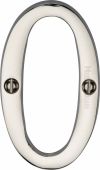 C1560 0-PNF Heritage Brass Numeral 0 Face Fix 76mm (3") Polished Nickel Finish