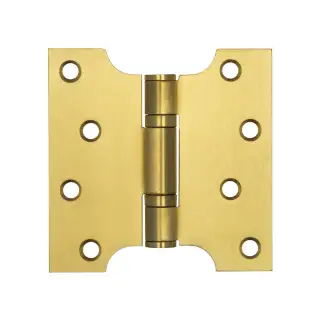 J9449SB Frelan Hardware Jedo Parliament Ball Bearing Hinges 102mm x 102mm x 3mm Satin Brass (G201 Stainless Steel)