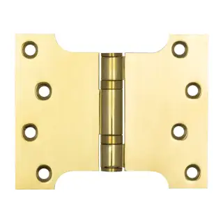 J9459PVD Frelan Hardware Jedo Parliament Ball Bearing Hinges 102mm x 127mm x 3mm Polished Brass (G201 Stainless Steel)