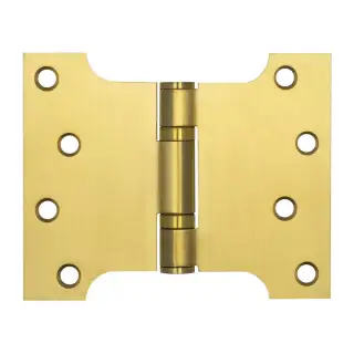 J9459SB Frelan Hardware Jedo Parliament Ball Bearing Hinges 102mm x 127mm x 3mm Satin Brass (G201 Stainless Steel)
