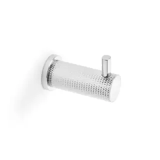 AW775PC - Alexander & Wilks Brunel Diamond Knurled Coat Hook Polished Chrome
