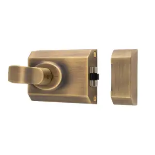 RCB8260AB - Carlisle Brass Eurospec Rim Cylinder 60mm Rollerbolt Nightlatch c/w Cylinder - Antique Brass