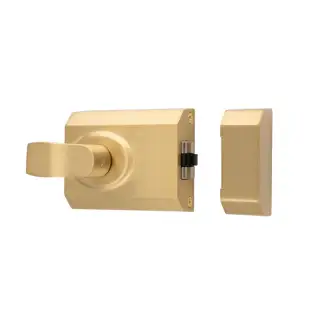 RCB8260SB - Carlisle Brass Eurospec Rim Cylinder 60mm Rollerbolt Nightlatch c/w Cylinder - Satin Brass