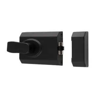 RCB8260MB - Carlisle Brass Eurospec Rim Cylinder 60mm Rollerbolt Nightlatch c/w Cylinder - Matt Black