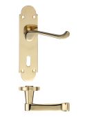 FB011 - Zoo Hardware Fulton & Bray 'Oxford' Lever Lock (57mm c/c) Handles on Backplate (170 x 42mm) Polished Brass