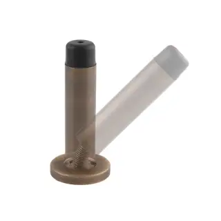 AA21S/AB - Carlisle Brass Sprung Wall Mounted Doorstop on Rose - Antique Brass
