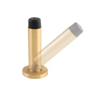 AA21S/SB - Carlisle Brass Sprung Wall Mounted Doorstop on Rose - Satin Brass