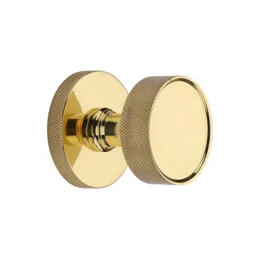Click Here To Enlarge This Photo Of OWN5490-PB Heritage Brass Owen Knurled Knob on Knurled Concealed Base Polished Brass finish