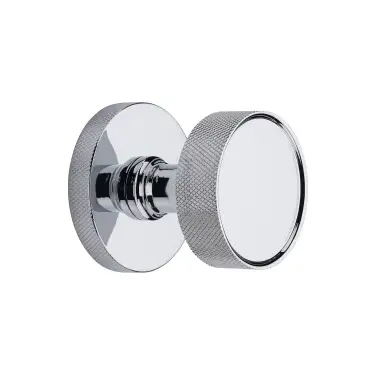 Click Here To Enlarge This Photo Of OWN5490-PC Heritage Brass Owen Knurled Knob on Knurled Concealed Base Polished Chrome finish
