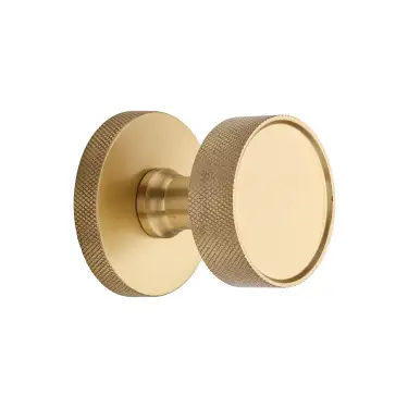 Click Here To Enlarge This Photo Of OWN5490-SB Heritage Brass Owen Knurled Knob on Knurled Concealed Base Satin Brass finish