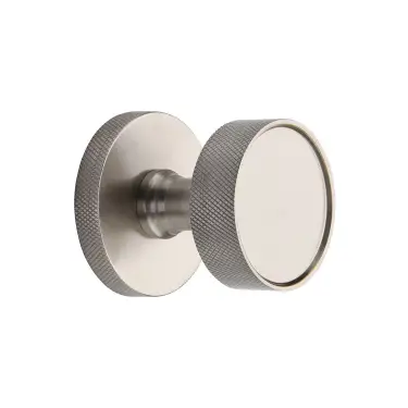 Click Here To Enlarge This Photo Of OWN5490-SN Heritage Brass Owen Knurled Knob on Knurled Concealed Base Satin Nickel finish