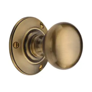 V876-AT Heritage Brass Mortice Knob on Rose Chester Design Antique Brass finish
