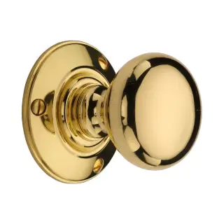 V876-PB Heritage Brass Mortice Knob on Rose Chester Design Polished Brass finish
