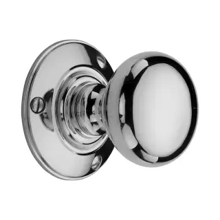 V876-PC Heritage Brass Mortice Knob on Rose Chester Design Polished Chrome finish